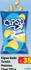 CİPSO SADE TIRTIKLI PATATES CİPSİ 125 G